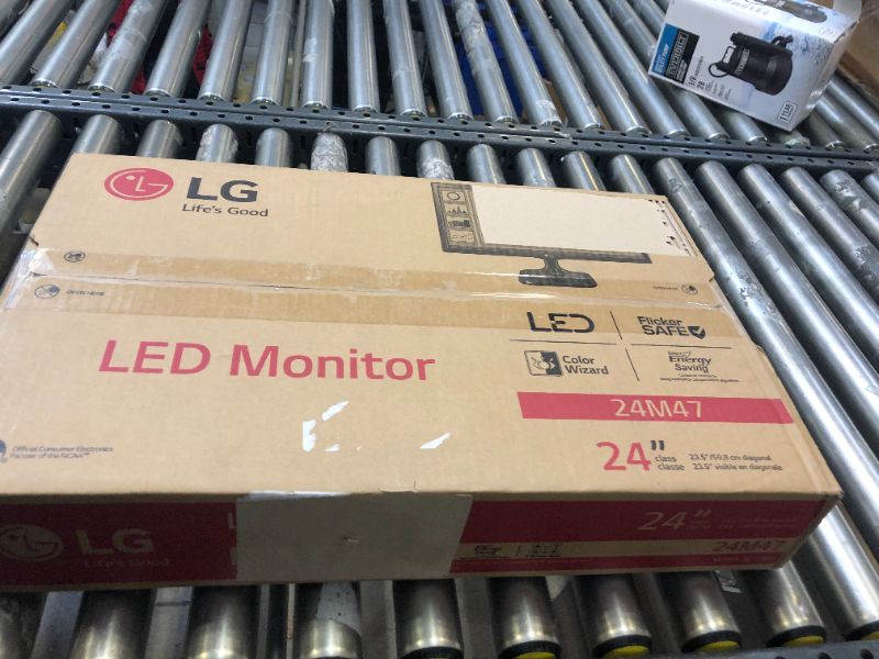 Photo 1 of LG 24M47VQ 24-Inch LED-lit Monitor, Black, DISPLAY DIM POSSIBLE BACKLIGHT ISSUE 