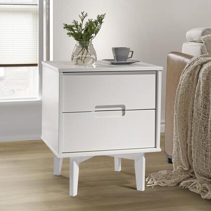 Photo 1 of 2-Drawer Groove Handle Wood Nightstand in White