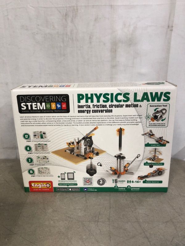 Photo 1 of Engino ENG-STEM902 Physics Laws-Inertia, Friction, Circular Motion and Energy Conservation Building Set (118 Piece) Blue
