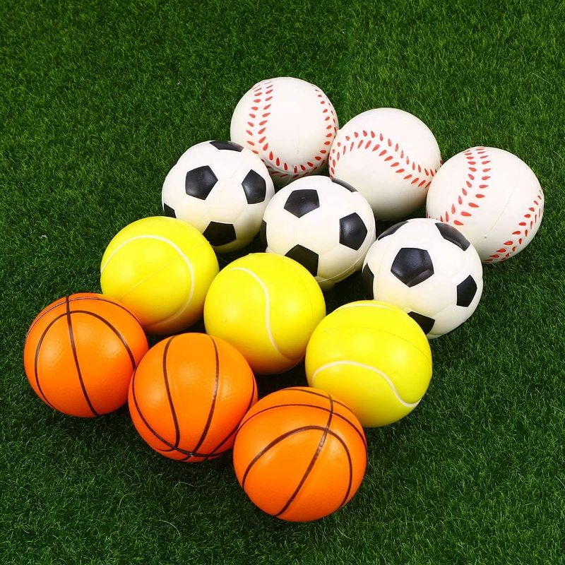 Photo 1 of 3PC TOY LOT
Bouncats Soft Foam Sponge Indoor Outdoor Football Basketball Baseball Tennis Ball Soccer Ball - 12 Pieces, 2 COUNT

BUBBLE POP FIDGET TOY 