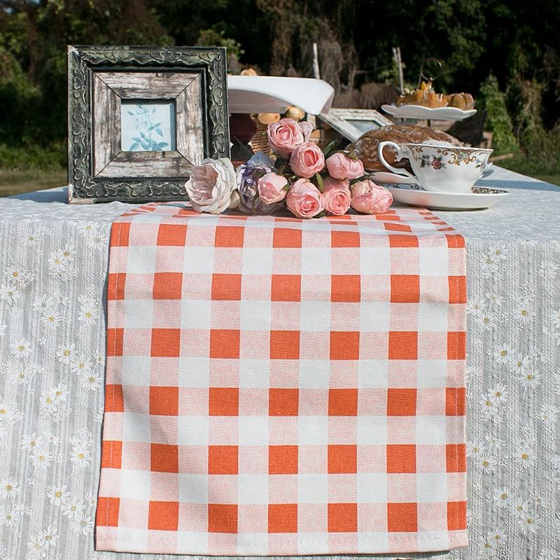 Photo 1 of 2PC LOT
SILKROW Buffalo Check Table Runner, 12x72 Inches 100% Cotton Farmhouse Plaid Orange and White Farmhouse Plaid for Family Dinner, Outdoor & Indoor Parties, Gathering

Molili Halloween Trick or Treat Pillow Covers 18x18 Set of 4, Throw Pumpkins Pill