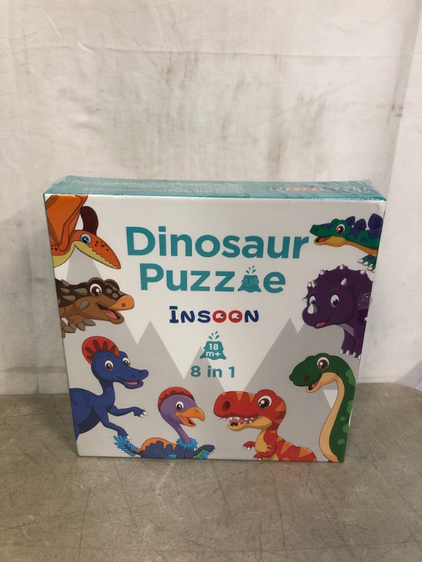 Photo 2 of INSOON Dinosaur Puzzle for 3 4 Year Old Boys Girls Toddler Puzzles 8 Pack Different Dinosaurs with Dinosaur World Map Jigsaw Puzzles for Kids Ages 3-5 Preschool Educational Learning Toys Set
