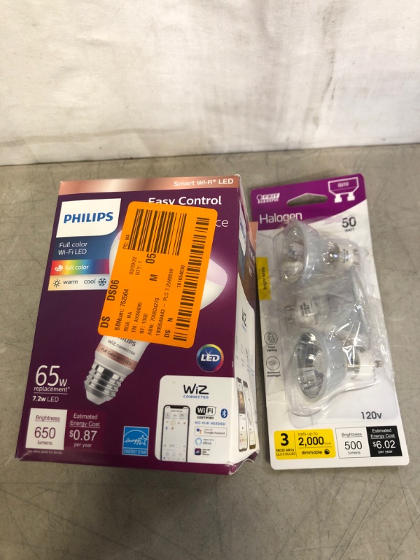 Photo 1 of 2PC LOT, MISC LIGHT BULBS, VARIOUS BRANDS AND SIZES 