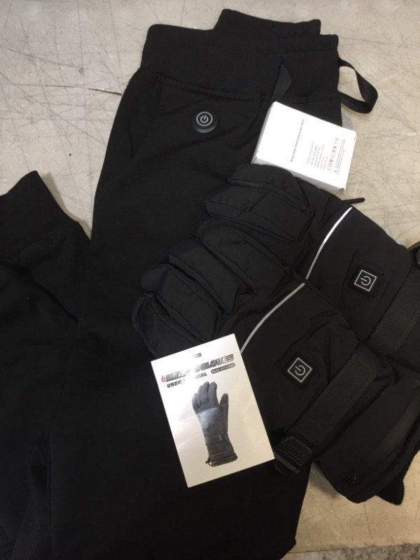 Photo 1 of Set of Black Heated pants and Heated gloves (Pants youth size M/L and Gloves size L )