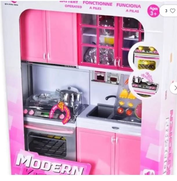 Photo 1 of Modern Kids Play Kitchen With Toy Accessories Set