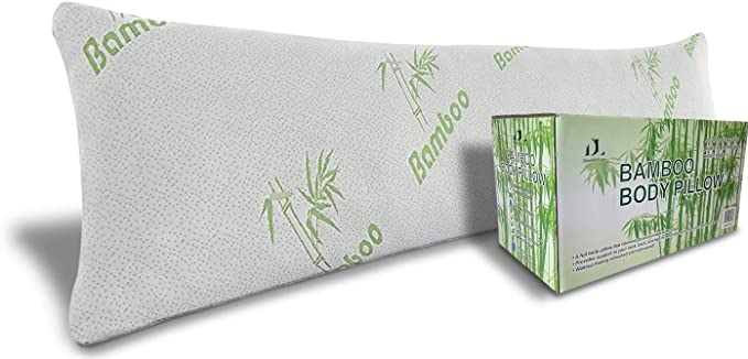 Photo 1 of Bamboo Body Pillow for Adults - Shredded Memory Foam Long Cooling Full Pillows, Removable and Washable Bamboo Hypoallergenic Cover with Zipper