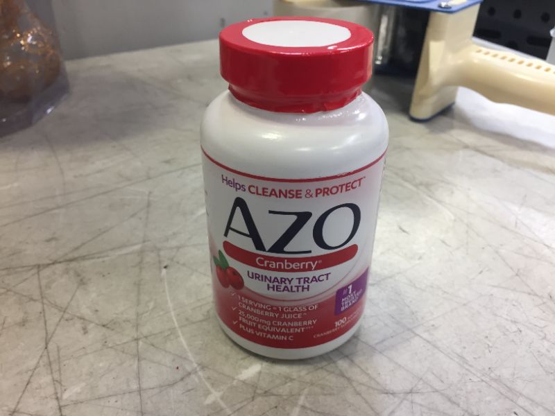 Photo 2 of AZO Cranberry Urinary Tract Health Dietary Supplement, 1 Serving = 1 Glass of Cranberry Juice, Sugar Free, 100 Softgels -- BB 11/2022