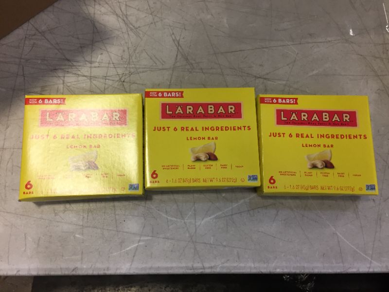 Photo 2 of Larabar Lemon Bar, Gluten Free Vegan Fruit & Nut Bar, 1.6 oz Bars, 6 ct -- 3 Pack, BB 12/13/2021