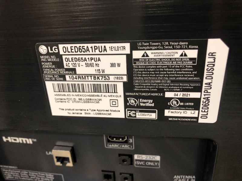 Photo 1 of 65" Class A1 Series OLED 4K UHD Smart webOS TV