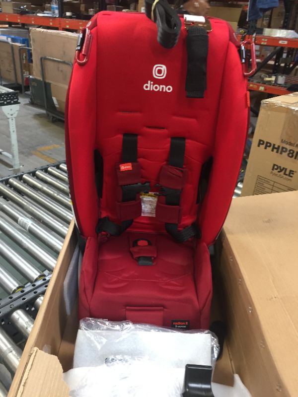 Photo 2 of Diono Radian 3R, 3-in-1 Convertible Rear and Forward Facing Convertible Car Seat, High-Back Booster, 10 Years 1 Car Seat, Slim Design - Fits 3 Across, Red Cherry
