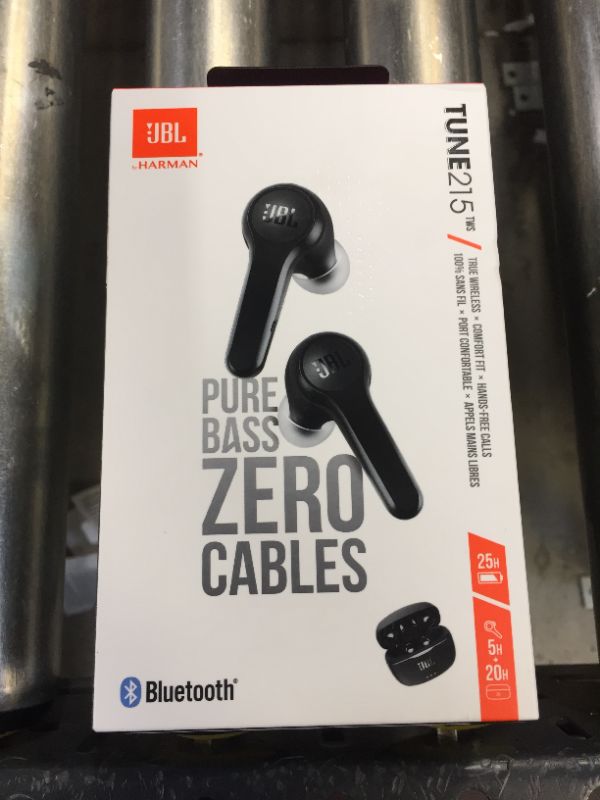 Photo 2 of JBL Tune 215TWS True Wireless Earbud Headphones - JBL Pure Bass Sound, Bluetooth, 25H Battery, Dual Connect (Black)