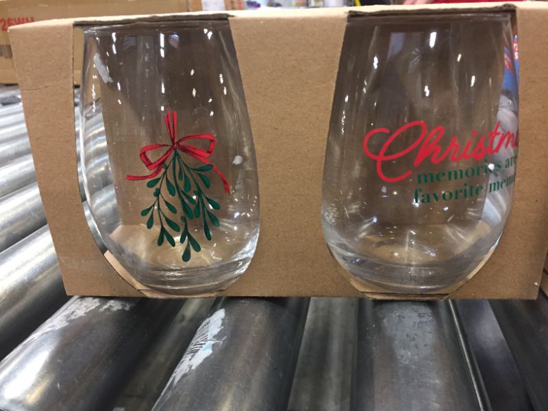 Photo 1 of 6 PACKS OF 2 SEAMLESS WINE CHRISTMAS GLASSES 