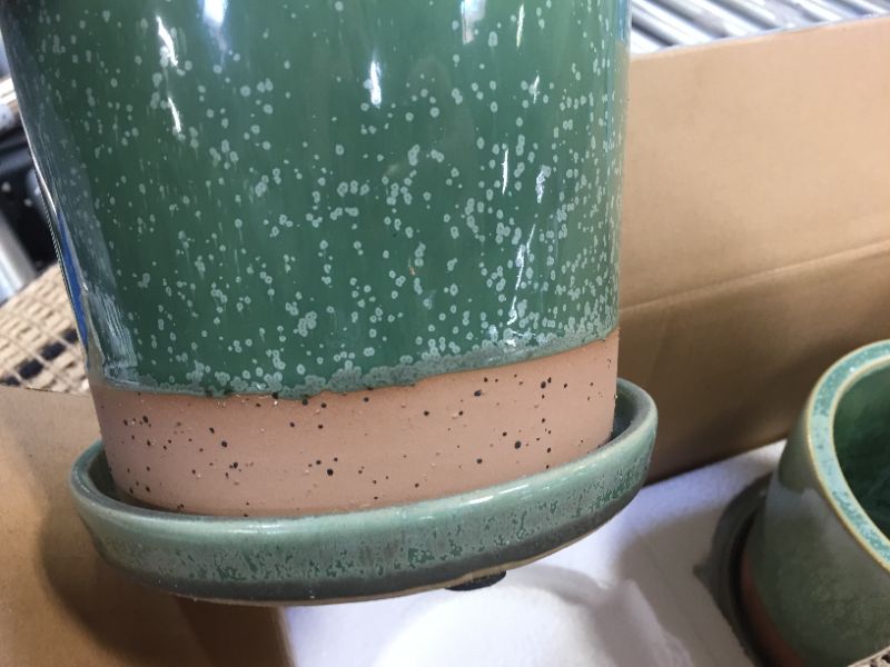 Photo 1 of 2 GLASS PLANTER POTS