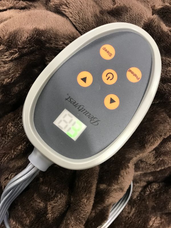 Photo 3 of 
Beautyrest Heated Microlight to Berber Elect Electric Blanket with 20 Heat Level Setting Controller, Full: 80x84, Chocolate,BR54-0386
