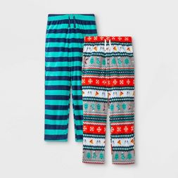 Photo 1 of Boys' 2pk Fair Isle & Striped Pajama Set - Cat & Jack™ Green L

