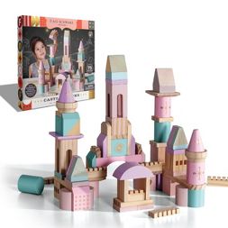 Photo 1 of FAO Schwarz Castle Block Set- Pink, Purple, Glitter - 75pc

