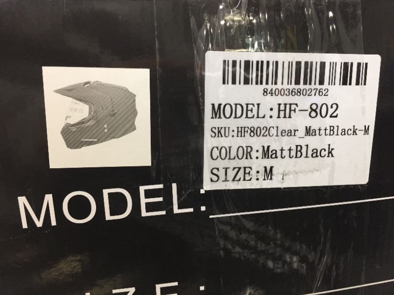 Photo 4 of 1Storm Dual Sport Motorcycle Motocross Off Road Full Face Helmet Dual Visor Matt Black, Size Medium (55-56 CM 21.7/22.0 Inch) MEDIUM
