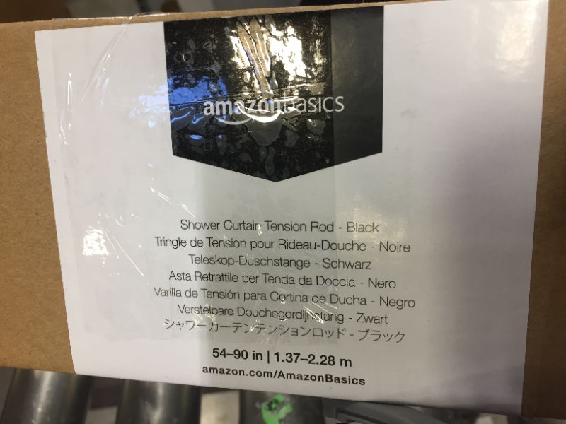 Photo 1 of AmazonBasics Tension Curtain Rod - 54-90", Black