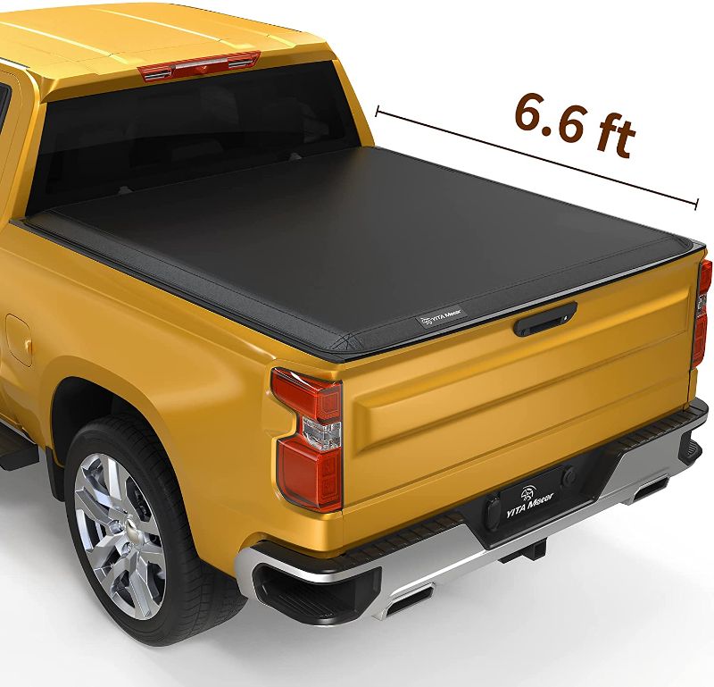 Photo 1 of YITAMOTOR Soft Tri-fold Truck Bed Tonneau Cover Compatible with 2019-2022 Chevy Silverado/GMC Sierra 1500 New Body Style, Fleetside 6.6 ft Bed
