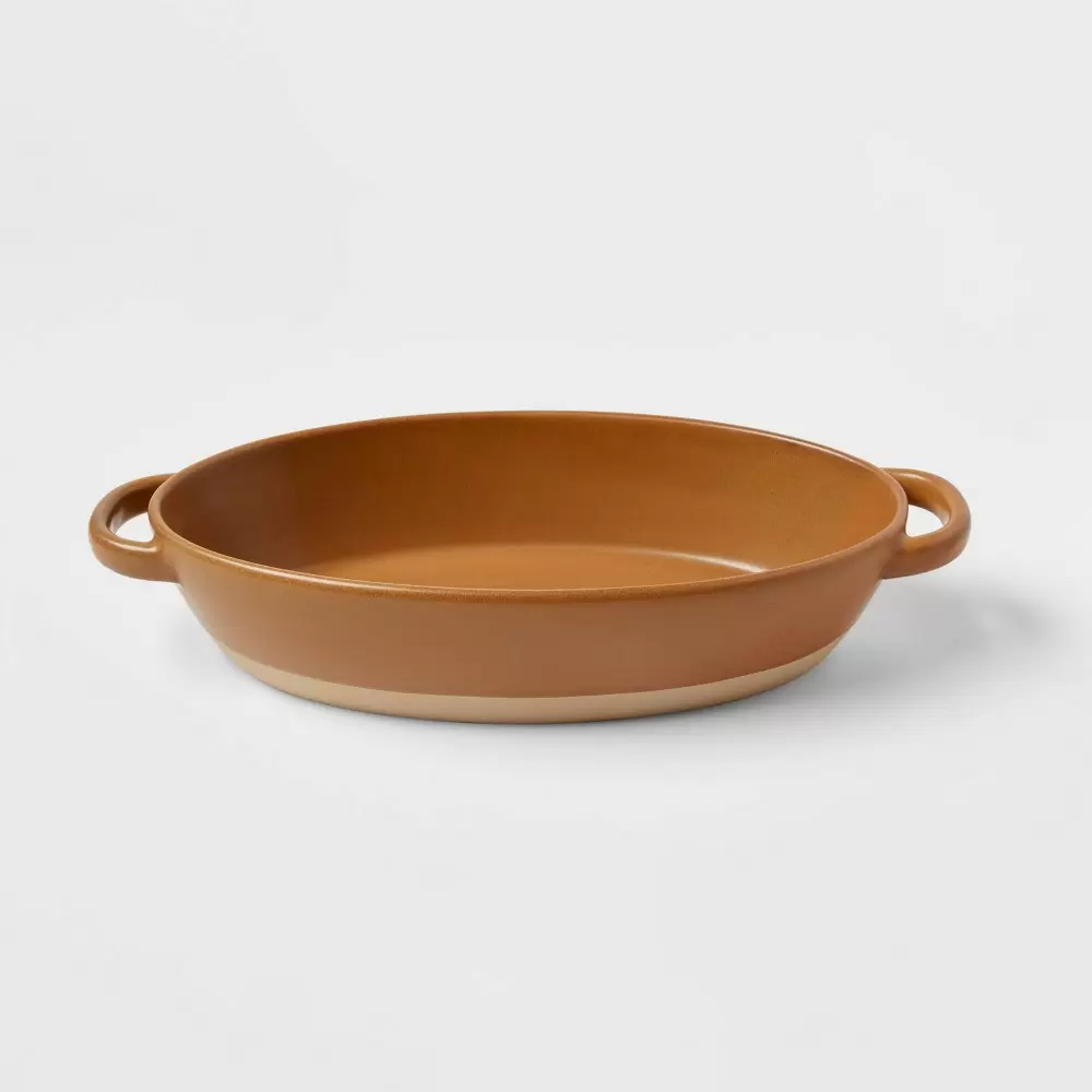 Photo 1 of  14" x 7" Stoneware Oval Baking Dish Orange - Threshold