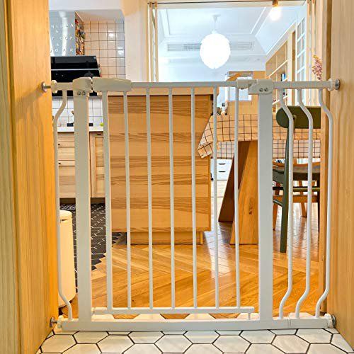 Photo 1 of BalanceFrom Easy Walk-Thru&nbsp;Safety Gate for Doorways and Stairways with Auto-Close/Hold-Open Features, Multiple Sizes, White
