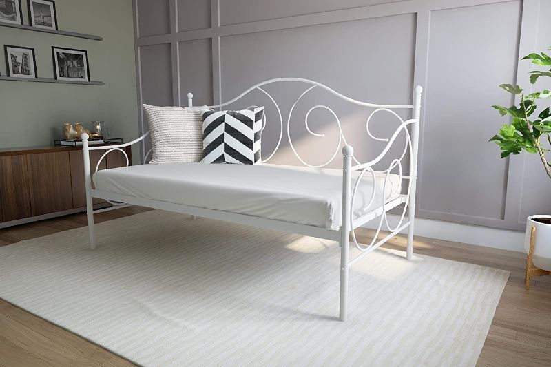Photo 1 of DHP Victoria Daybed, Twin Size Metal Frame, Multi-functional Furniture, White,5544096
