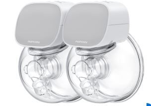 Photo 1 of Momcozy Double Wearable Breast Pumps, Portable Electric Breast Pump - 24mm Light Grey