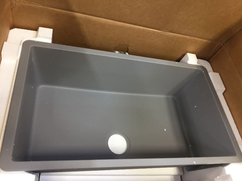 Photo 2 of Elkay Quartz Classic 33" x 18-7/16" x 9-7/16", Single Bowl Undermount Sink, Greystone