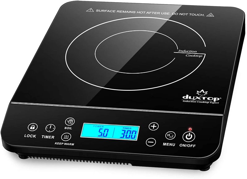 Photo 1 of Duxtop Portable Induction Cooktop, Countertop Burner Induction Hot Plate with LCD Sensor Touch 1800 Watts, Black 9610LS BT-200DZ