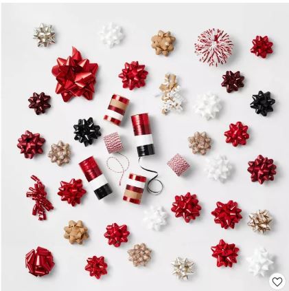 Photo 1 of 39ct Christmas Bow & Ribbon Kit Red/Kraft - Wondershop™
