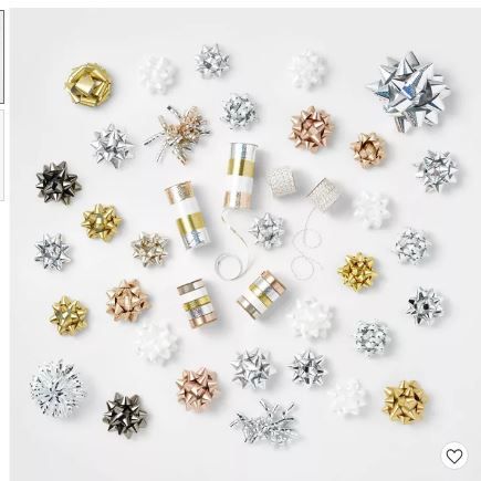 Photo 1 of 39ct Christmas Bow & Ribbon Kit Silver/Blush - Wondershop™
