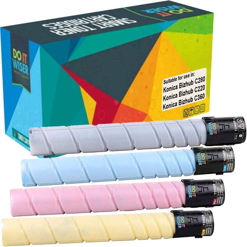 Photo 1 of Do it Wiser Compatible Printer Toner Cartridge Replacement for Konica Minolta Bizhub C360 C220 C280 | TN216 TN319 (Black, Cyan, Yellow, Magenta, 4-Pack)
