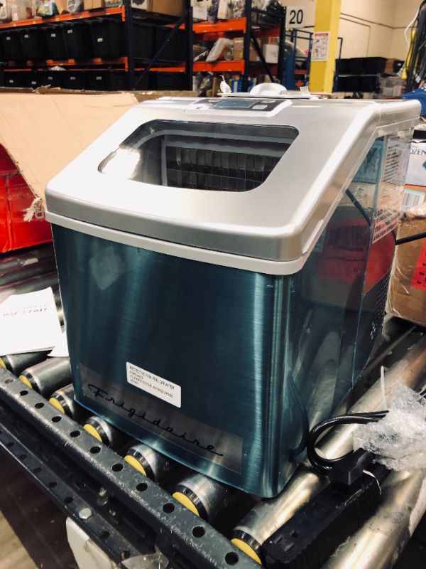 Photo 1 of Frigidaire 40 lbs Countertop Clear Square Ice Maker - Stainless Steel