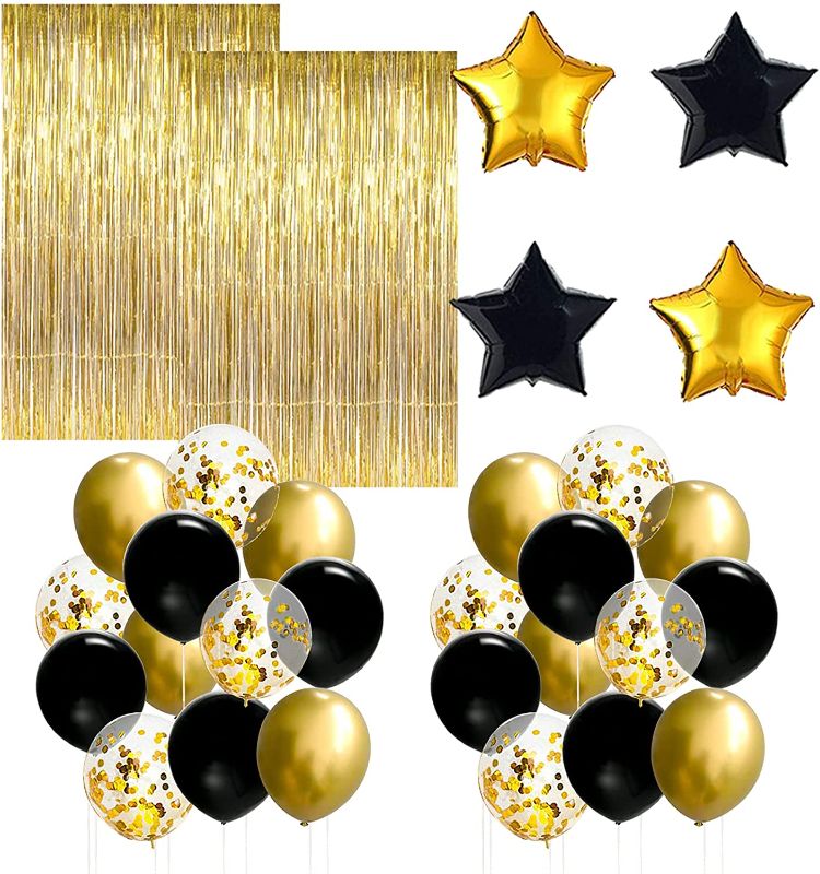 Photo 1 of  Gold Black  Balloons decoration 
