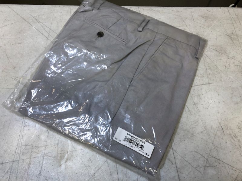 Photo 2 of Essentials Men's Slim-Fit Wrinkle-Resistant, Light Grey, Size 34W x 32L wM7f  
