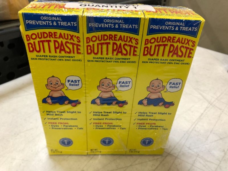 Photo 1 of Lot of 3 Boudreaux's Butt Paste Diaper Rash Ointment, Original, 3 OZ NIB 3pack
