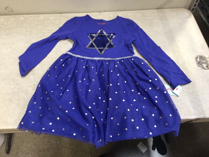 Photo 2 of Girls' Hanukkah Star of David Long Sleeve Dress - Cat & Jack™ Blue
