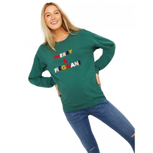 Photo 1 of Motherhood Maternity | Merry & Pregnant Christmas Maternity Graphic Sweatshirt
