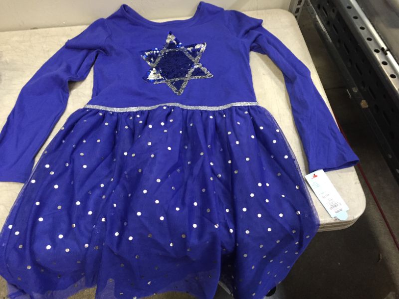 Photo 2 of Girls' Hanukkah Star of David Long Sleeve Dress - Cat & Jack™ Blue
