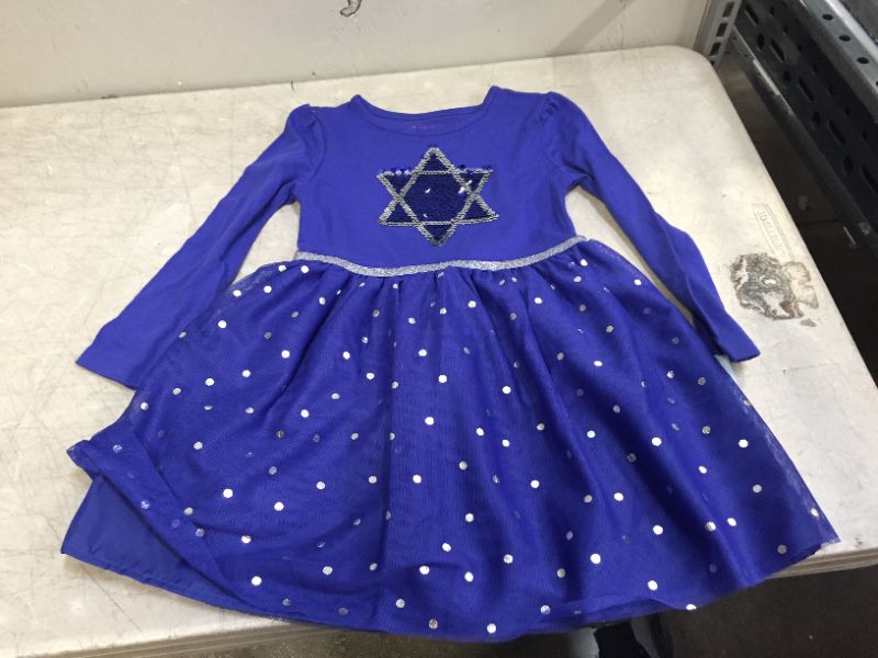 Photo 1 of Girls' Hanukkah Star of David Long Sleeve Dress - Cat & Jack™ Blue
