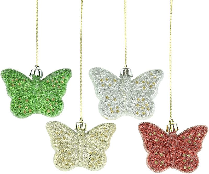 Photo 1 of 2 Butterfly Christmas Ornament Set of 4