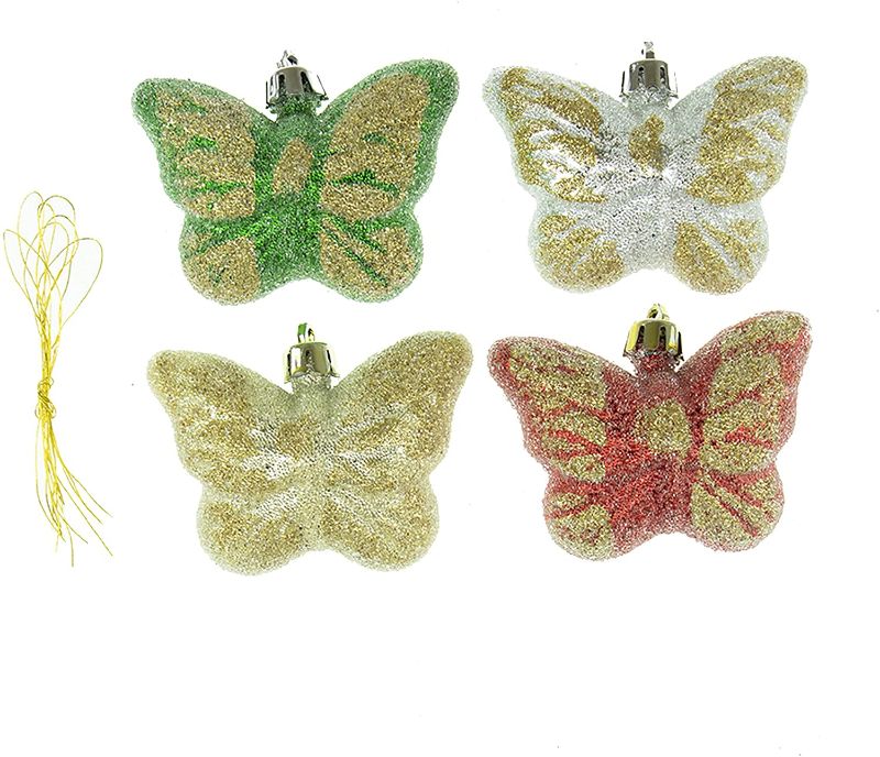 Photo 2 of 2 Butterfly Christmas Ornament Set of 4