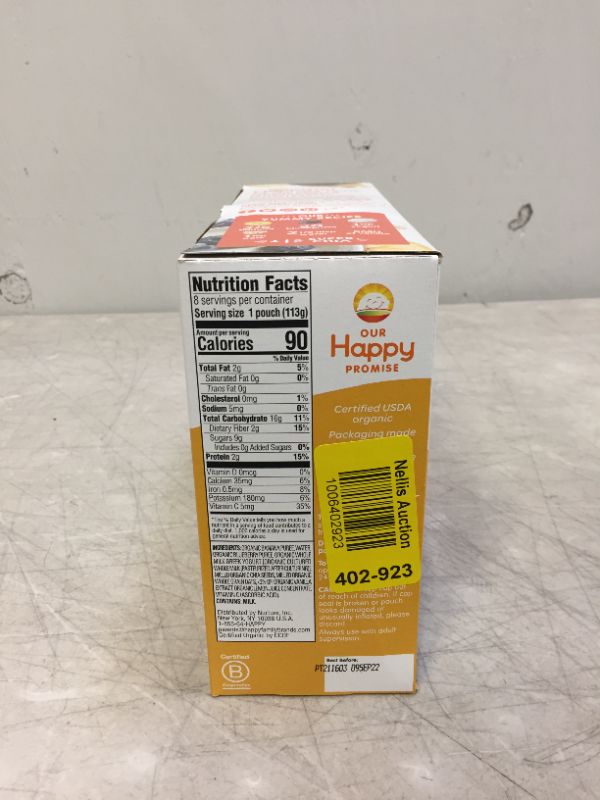 Photo 2 of Happy Tot Organics Stage 4 Super Morning Organics Bananas Blueberries Yogurt & Oats + Super Chia, 4 Ounce Pouch (Pack of 8) EXP 09SEP2022
