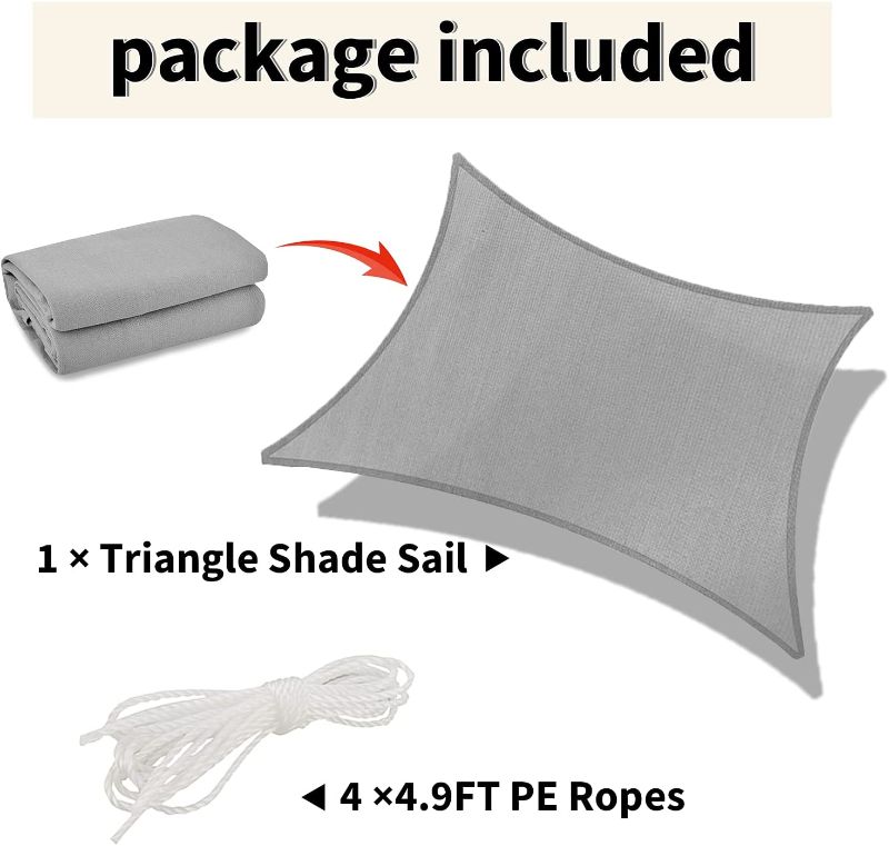 Photo 1 of  Rectangle Sun Shade Sail Sunshades Canopy Outdoor Shades Cover for Patio Garden Backyard 8' x 10' Grey