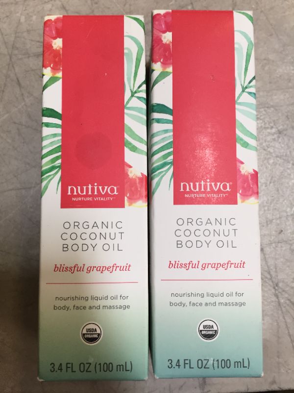 Photo 2 of 2 Nutiva Organic Coconut Body Oil, Blissful Grapefruit, 3.4 Ounce