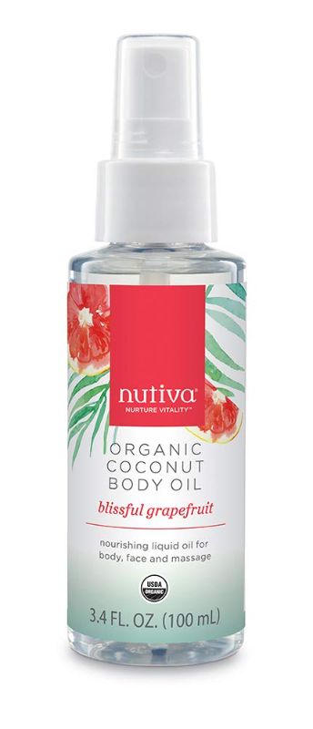 Photo 1 of 2 Nutiva Organic Coconut Body Oil, Blissful Grapefruit, 3.4 Ounce