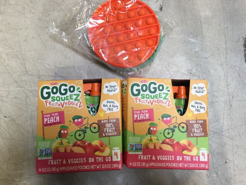 Photo 1 of GoGo squeeZ fruit & veggieZ 2 boxes BB 02/02/2022, 2 pop it bubble toys 
