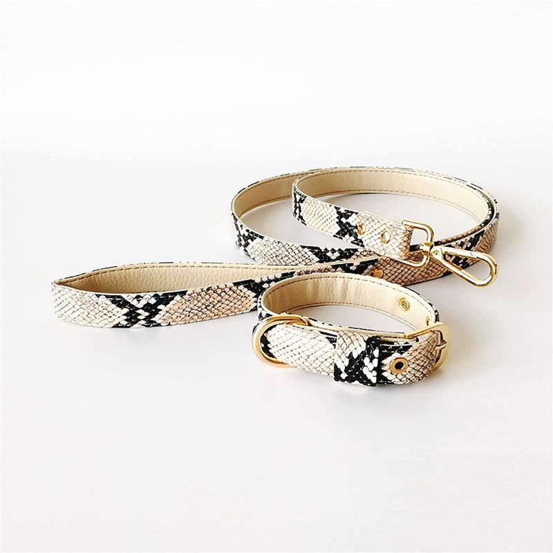 Photo 1 of  Snake Print Leather Pet Collar Large 