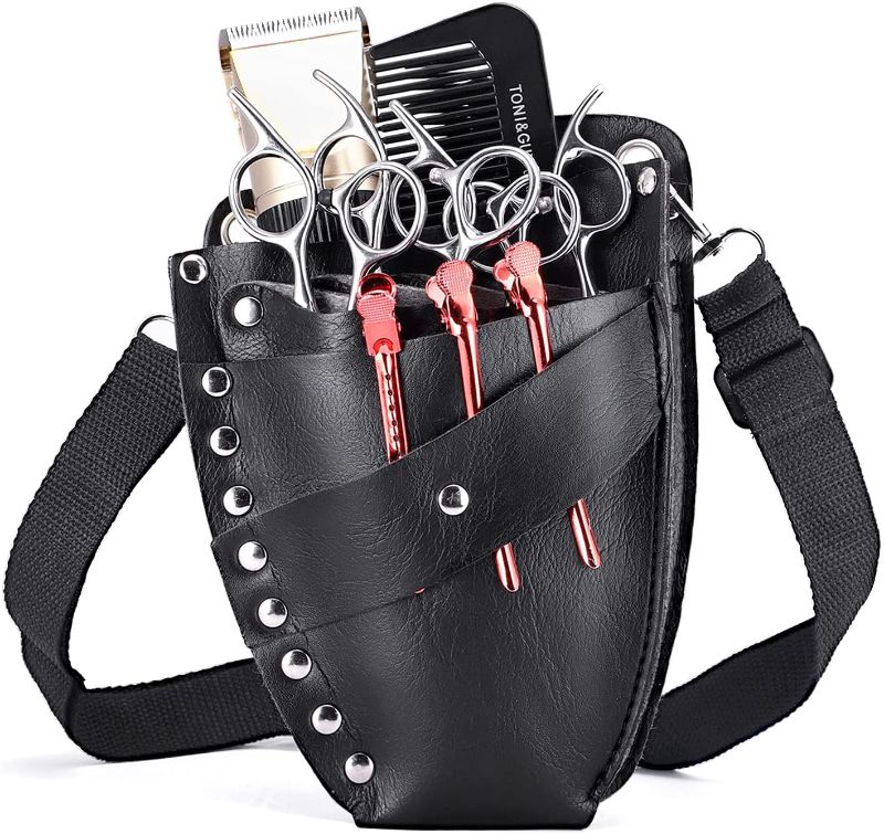 Photo 3 of Leather Hairdresser Scissor Pouch Holster with Belt