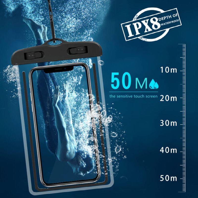 Photo 3 of  2 Universal Waterproof Phone case for iPhone 12 11 8 7 Pro Max SE XR/Samsung Galaxy s21 Note 20/Google Pixel/Moto G7/Oneplus/LG, Samsung